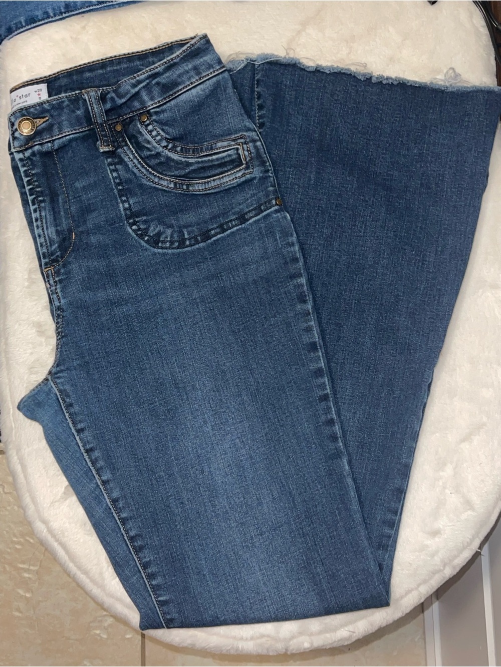 Vanilla Star Mid-Blue Flare Jeans